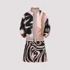 Pucci Geometric Print Silk Dress In Nude