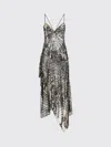 Pucci Long Dress With Sheer Overlay And Sequins In Black