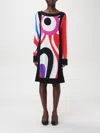 Pucci White And Red Pattern Mini Dress In White