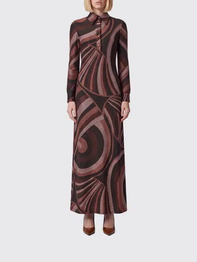 Pucci Dress Woman Color Burgundy In Brown
