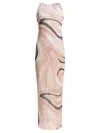 Pucci Sleeveless Maxi Dress Abstract Cut-outs In Pink