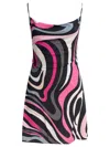 Pucci Abito Wave-printed Satin-jersey Mini Dress In Black