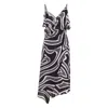Pucci Spaghetti Strap Asymmetric Hem Dress In Black