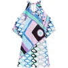 Pucci Vivara-print Cold-shoulder Dress In Blue