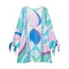 Pucci Pesci-print Silk Minidress In Blue/pink