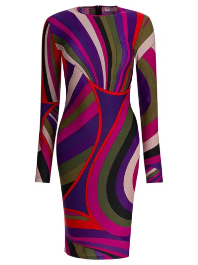 PUCCI PUCCI IRIDE PRINT MIDI DRESS