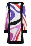 Pucci White And Red Pattern Mini Dress In Multicolor