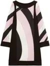Pucci Flowing Pink Dress With Bold Patterns In Pink