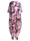 Pucci Onde Cotton Muslin Kaftan In Pink