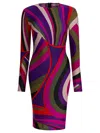 Pucci Iride Print Crewneck Dress In Purple