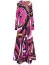 Pucci Orchidee And Iride-print Maxi Dress In Purple