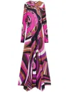Pucci Orchidee And Iride-print Maxi Dress In Purple