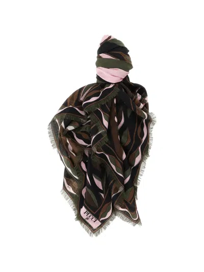 Pucci Dune Print Wool And Silk Pashmina In Multi