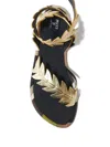 Pucci Edera Leaf Flat Sandals In Black