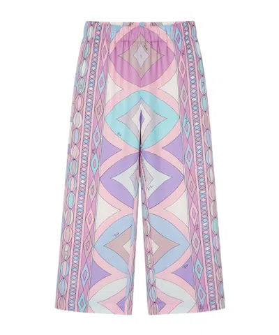 Pucci Elastic Waist Casual Pants In Pink