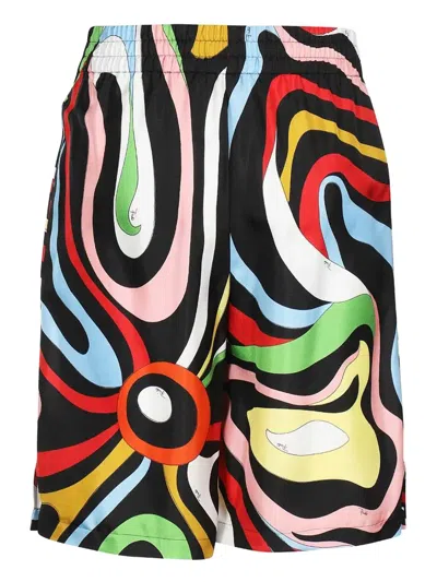 Pucci Elasticasted-waistband Silk Shorts In Multi