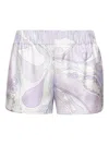Pucci Elasticated-waistband Orchidee-print Shorts In White