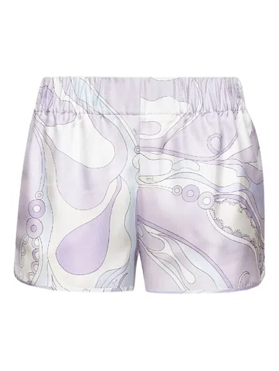 PUCCI ELASTICATED-WAISTBAND ORCHIDEE-PRINT SHORTS