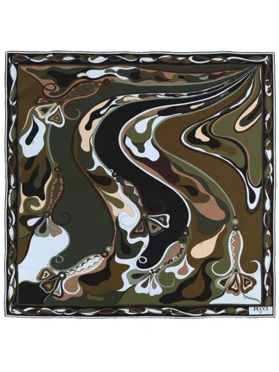 Pucci Elegant Silk Foulard For Women - Ss26 Collection In Brown