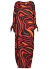 Pucci Embellished Printed Silk-twill Maxi Kaftan In Multi