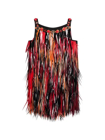 Pucci Embroidered Dress With Jewel Neckline In Black