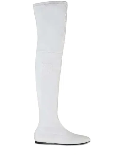 Pucci Embroidered Logo Slip-on Boots In White