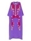 Pucci Embroidered Silk Maxi Dress In Purple