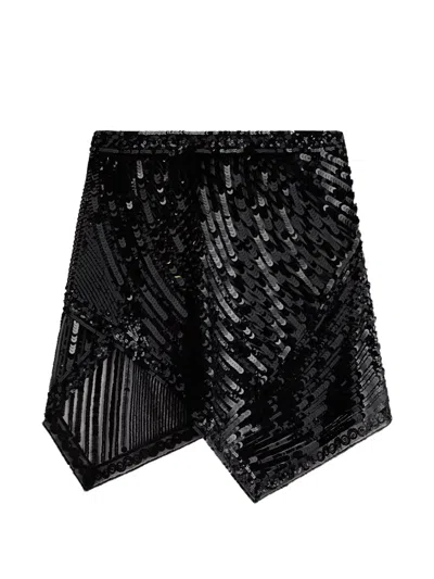 Pucci Embroidered Tulle Scarf Skirt In Black