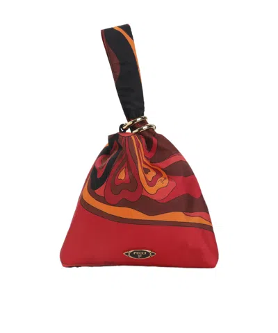 Pucci Silk Geometric Pattern Pochette Clutch Bag In Multi