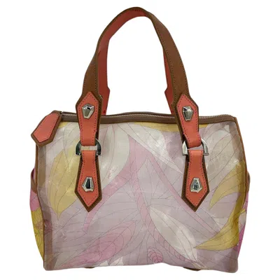 Pre-owned Pucci Emilio  2000s Women's Mesh Tropical Floral Print Speedy Handbag In Brown