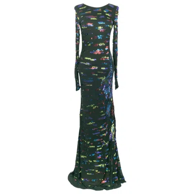Pre-owned Pucci Emilio  2012 Pre-fall Long Black Viscose Dress With Sequins