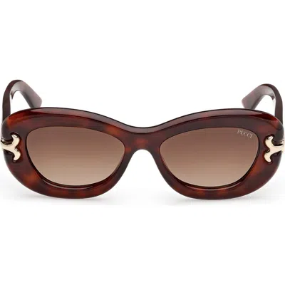 Pucci Emilio  52mm Geometric Sunglasses In Brown