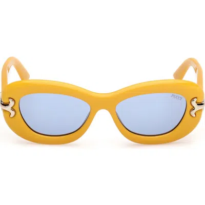 Pucci Emilio  52mm Geometric Sunglasses In Yellow