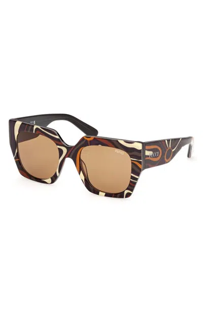 Pucci Emilio  52mm Geometric Sunglasses In Brown