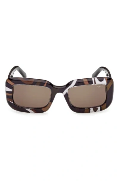 Pucci Emilio  52mm Rectangular Sunglasses In Brown