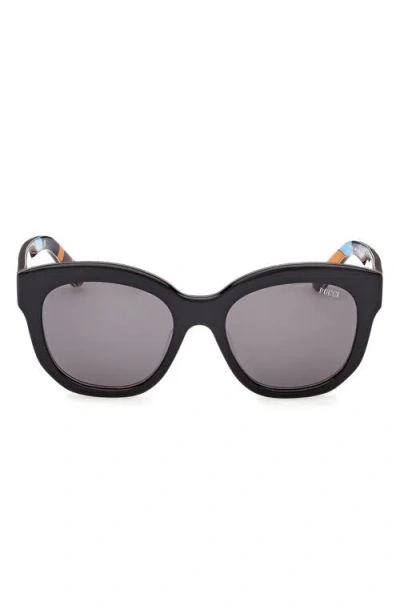 Pucci Emilio  53mm Geometric Sunglasses In Black