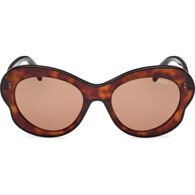 Pucci Emilio  54mm Round Sunglasses In Brown