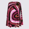 Pucci Iride-print Silk Kaftan In Fuxia/marrone