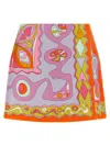Pucci Minimalist Printed Silk Mini-skirt In Yellow