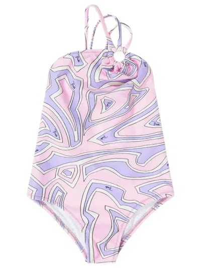 Pucci Emilio  Asymmetrical One-shoulder Mini Dress In Stretch Nylon Blend In Pink