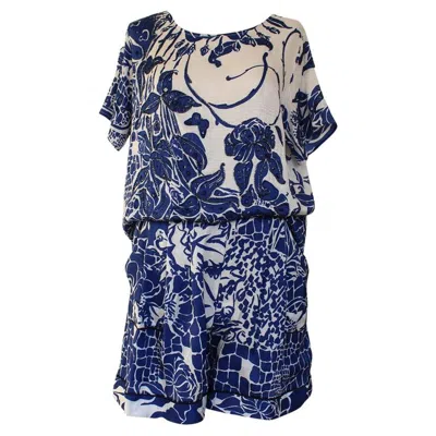 Pre-owned Pucci Emilio  Blouse Shorts Set Size 42 In Purple