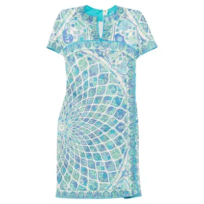 Pre-owned Pucci Emilio  Blue Printed Silk Dress