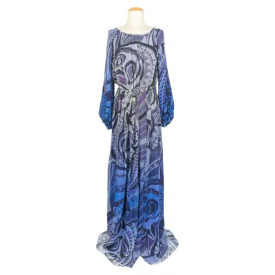 Pre-owned Pucci Emilio  Blue Silk Dress