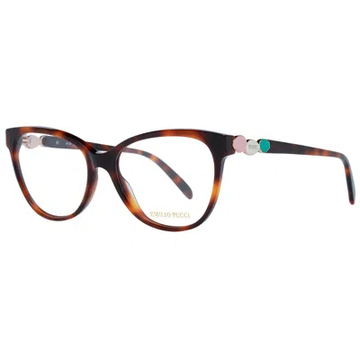 Pucci Emilio  Brown Acetate Glasses Women's (frames) In Multi