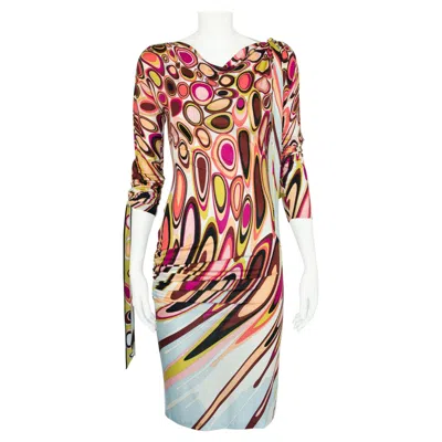 Pre-owned Pucci Emilio  By Christian Lacroix Printed Stretch-jersey Dress, Fall-winter 2003 In Sand