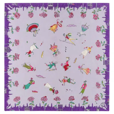 Pre-owned Pucci Emilio  C.1955 'emilio For Lord & Taylor' Novelty Figure Print Silk Scarf In Gray