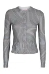 Pucci Patch-pocket Button Cardigan In Gray