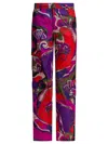 Pucci Orchidee Printed Silk-twill Straight-leg Pants In Multi
