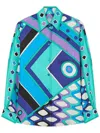 Pucci Vivara Silk Shirt Geometric Pattern In Multi