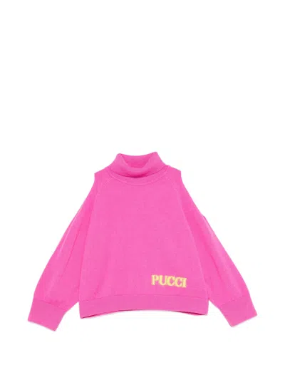 Pucci Emilio  Cold-shoulder Cut-out High Neck Sweater In Fucsia